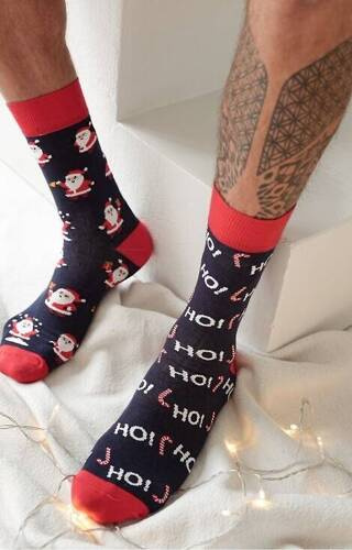 1290-020 Sosete de Craciun barbati Milena - 01 bleumarin