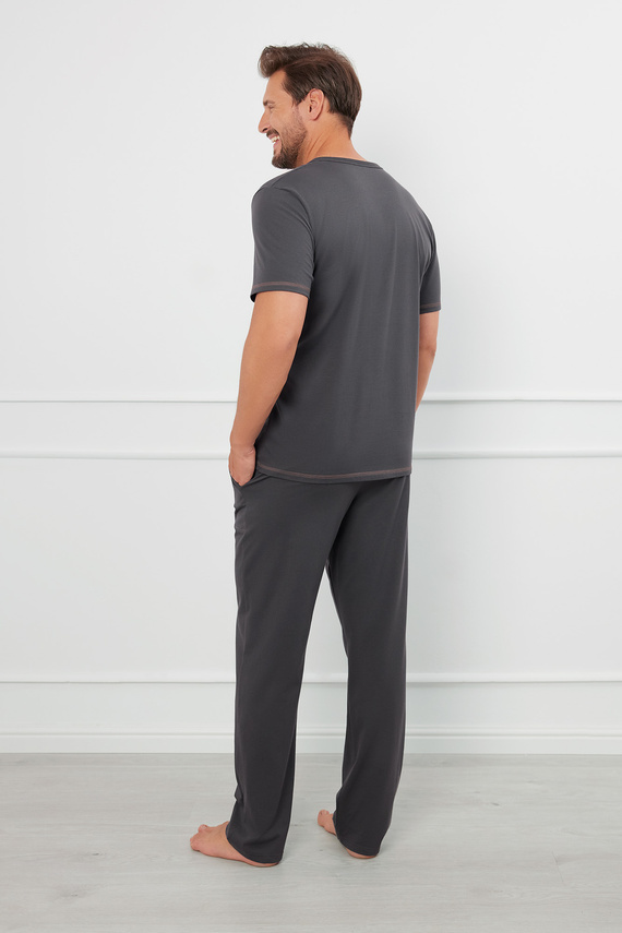 Salomon Pijama cu mânecă scurtă pentru bărbați, pantaloni lungi Italian Fashion - grafit / miere