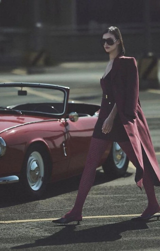 1233 Cherie Gabriella Colanți 60 de denari burgundă – model inimă, 3D