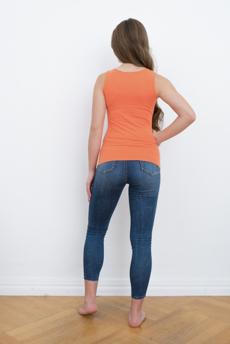 Ibiza Shirt Ladies curele largi Italian Fashion- portocaliu