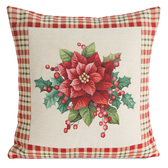 Chp 1273 tapiserie de Craciun fata de perna flori Europerdele bej