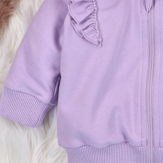 Hanorac ABN-5488 Underwater World Nini – bumbac organic, violet, fermoar, glugă