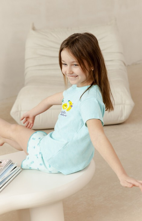 3384, 3385 Sweety Pijamale pentru fete Taro - turcoaz