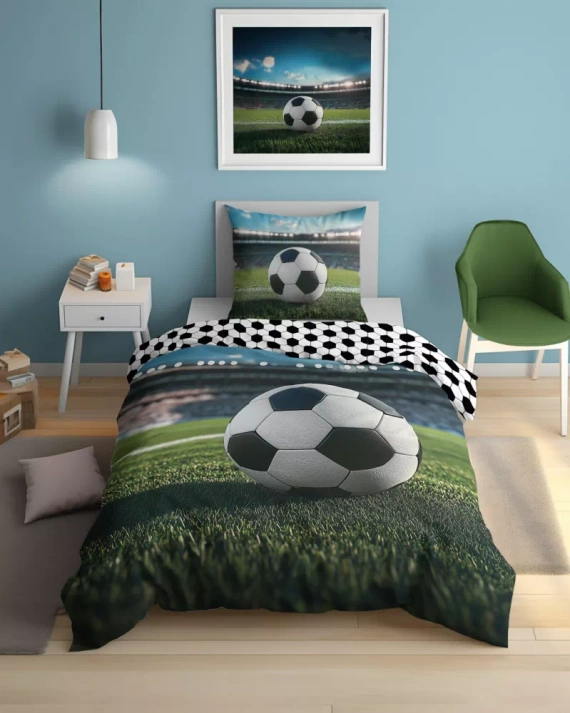 5546 A Fluo 95 Lenjerie de pat strălucește în întuneric stadion de fotbal 100% bumbac | Pentru copii Detexpol