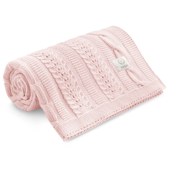 Pătură Dreamy Yosoy din bambus, roz pudrat deschis – moale, respirabilă, sigură pentru copii