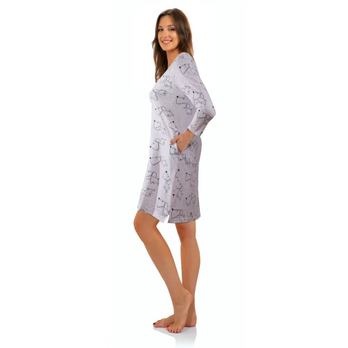 2425/15 Cămașă de noapte, mânecă 3/4 Sesto Senso, melange deschis