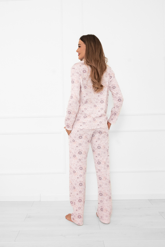 Pijama de damă Satui - bumbac, mânecă lungă și pantaloni, model floral Italian Fashion  