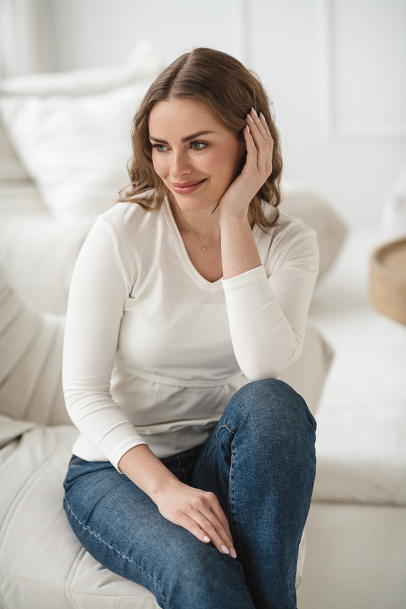 Milk&Love Milk Shirt bluză gravide și alăptare 7/8 white