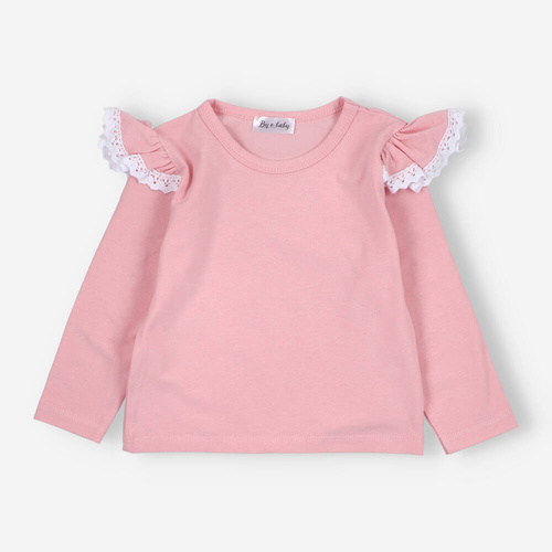 BOB-0003 bluză fetiță cu mâneci lungi By o Baby roz
