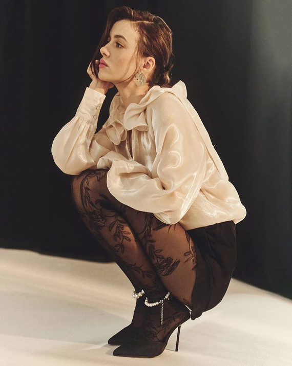 Colanti florali 20 den Gabriella - nero