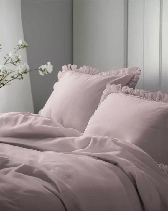 Pure 23 Lenjerie de pat din bumbac monocolor Detexpol roz