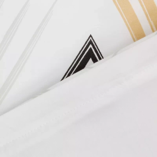 Spring 35 geometrie lenjerie de pat satin perdele euro alb/galben