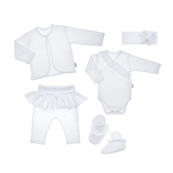 169061 Set de botez Nicol 5 piese - alb