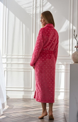 2552 Halat de baie lung pentru femei Cora L&amp;L Raspberry - Eleganță și confort într-unul singur