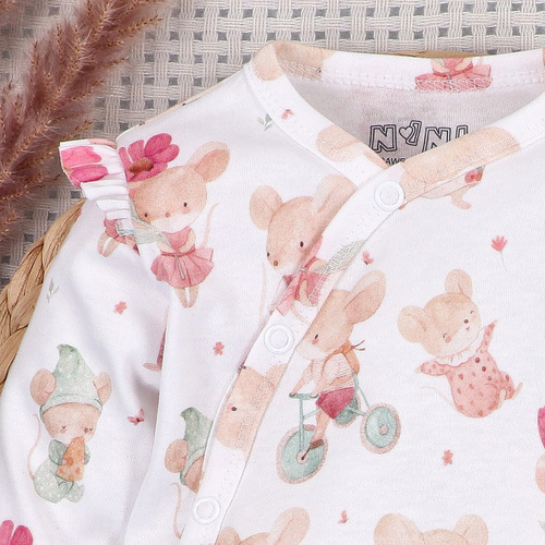 Body Nini Little Mouse 100% cotone biologico, prodotto in Polonia