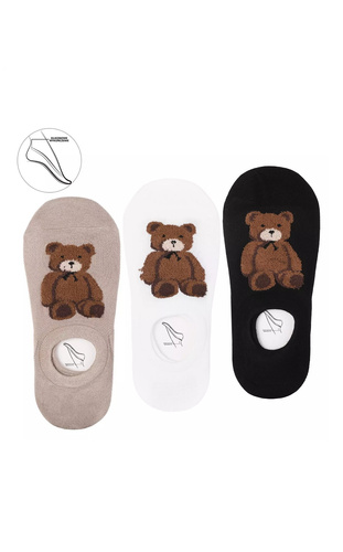 CDB200-394 Balerini Moraj, culori mixte - moi, cu motiv ursuleti, confortabili