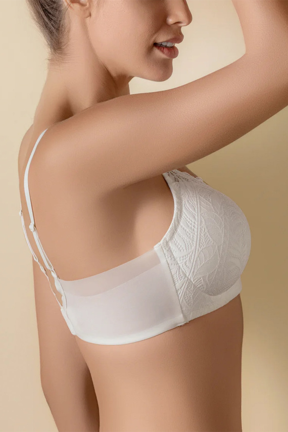 Selene Mireia sutien push-up fără armătură, confort și dantelă, marfil-perlat