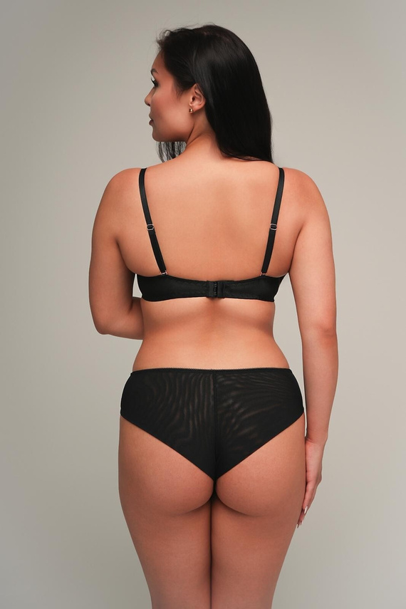 Sutien push-up 2202 Ava – Sutien negru din microfibră cu burete detașabil