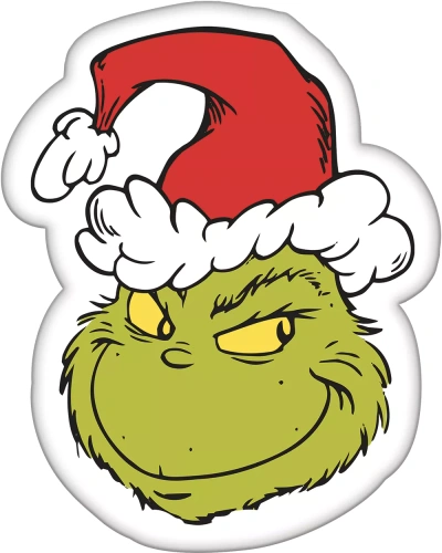 Poduszeczka Grinch Jerry Fabrics 36x29 cm, biała z zielonym, miękka przytulanka