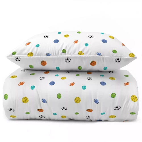 5442 A Sportowy Sen Lenjerie de pat bumbac pentru copii Detexpol alb