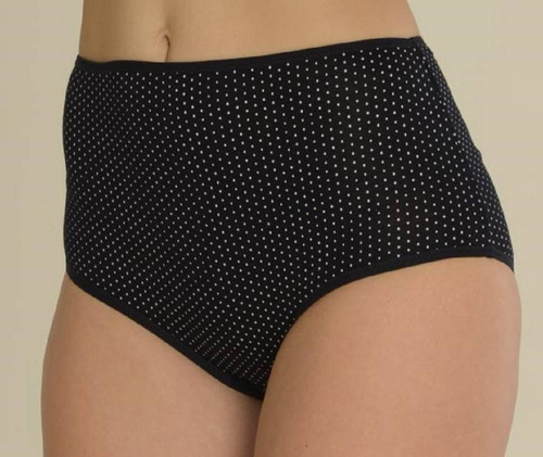 018 Sara De lafense chiloți cu talie înaltă - albastru marin cu buline