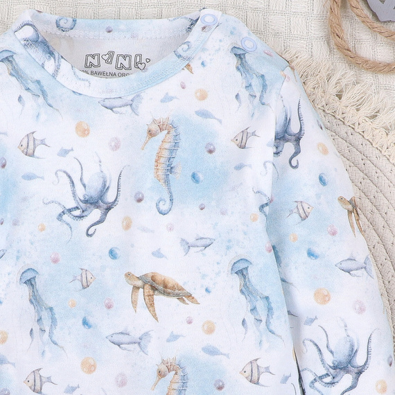 ABN-5445 Body Nini din bumbac organic Sea Of Joy – bumbac organic, mânecă lungă