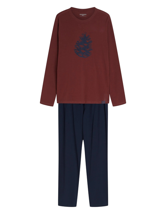 Henderson Core Fall 45494 Pijamale bărbați lungi 100% bumbac Maroon
