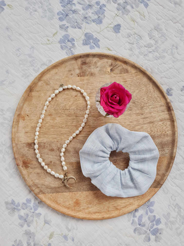 GL Scrunchie banda de păr din in Marija - albastru