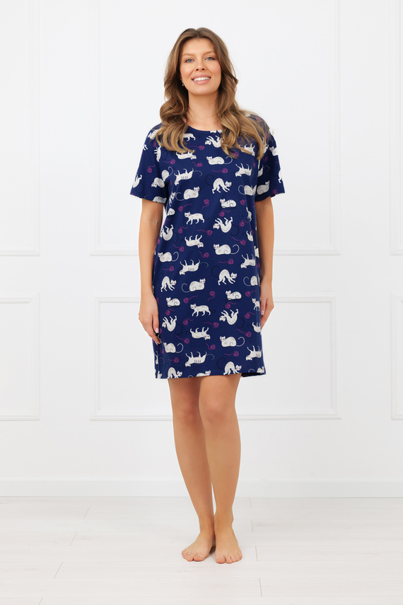 Cămașă de noapte Mimi Italian Fashion 100% bumbac – damă, mânecă scurtă