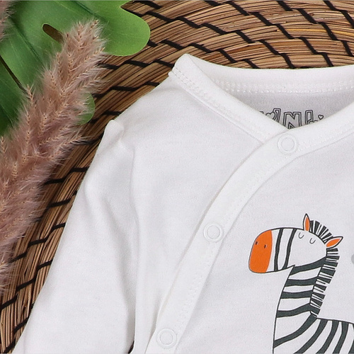 ABN-5322/ECR Body plic din bumbac organic ecru Zebra Nini