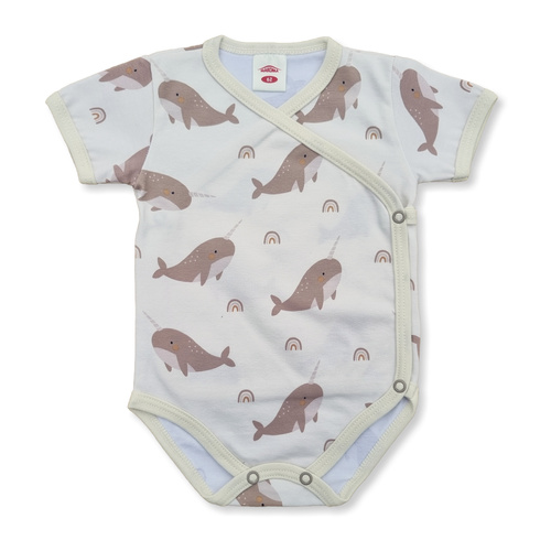 03256 Body pentru bebelusi "Marlin" cu maneci scurte cu fermoar Makoma