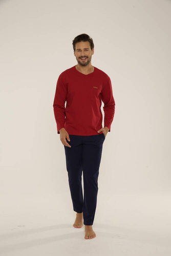 683 Kevin Forex Pijama pentru bărbați - maro - albastru marin