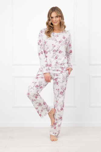Pijamale damă Beauty Italian Fashion 100% bumbac mânecă lungă pantaloni