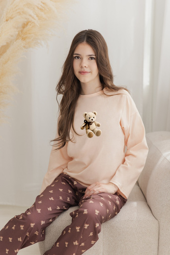 Pijamale fete Taro 3678 Lumi culoare mai multă, 100% bumbac, mânecă lungă
