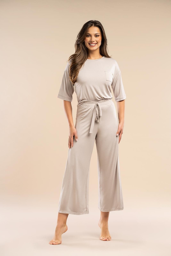 Pijamale dama MK34 Only You, bej Belle Reverie - vascoza, maneca scurta, usoara si senzuala