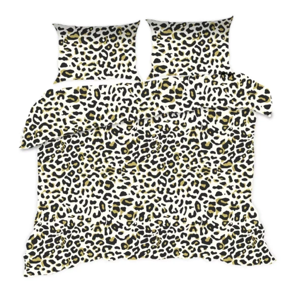 Lenjerie de pat din bumbac 1383N Classic E24 Karo, negru și bej, 100% bumbac, durabilă, colorată, set de 2 piese