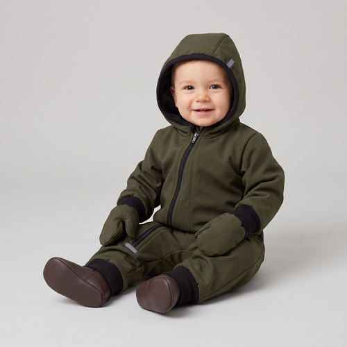 229072 Mănuși copii Nicol Softshell impermeabile cu polar - verzi