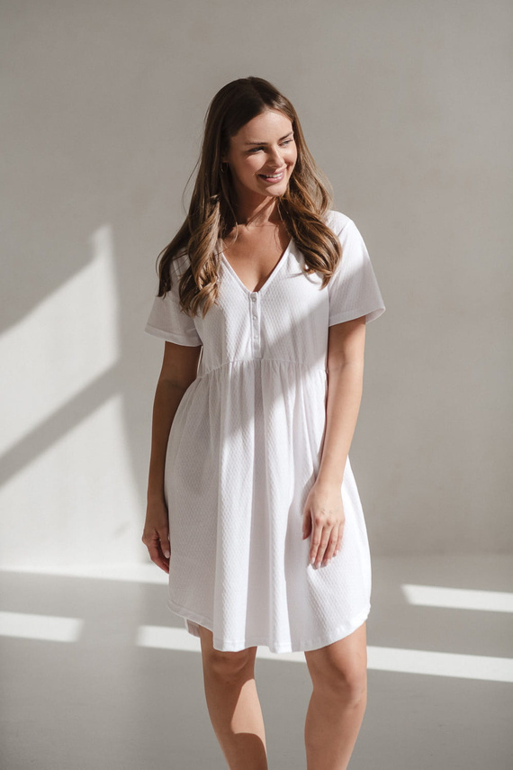 Aurora Cămașă de noapte de maternitate și alăptare Milk&Love albă