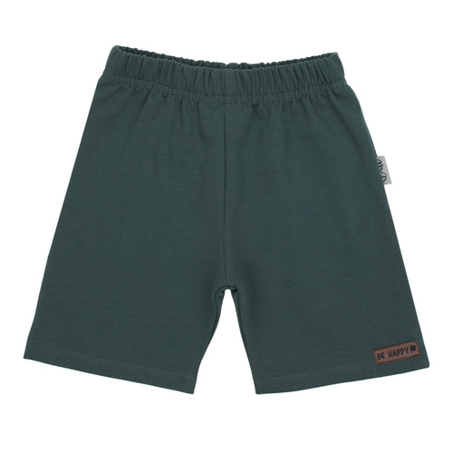169516 Pantaloni scurți Nicol pentru copii - unisex, bumbac cu elastan, confortabili, producție poloneză - verde sticla