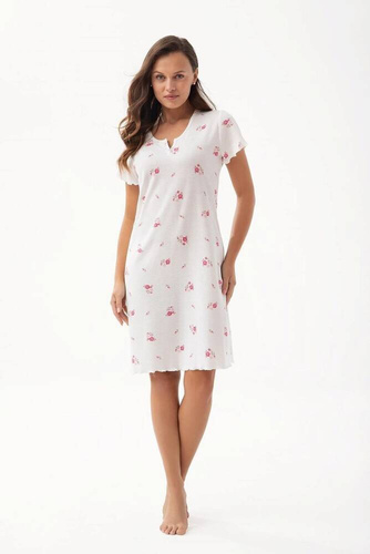 186 Camasa de noapte Luna - ecru-amarant