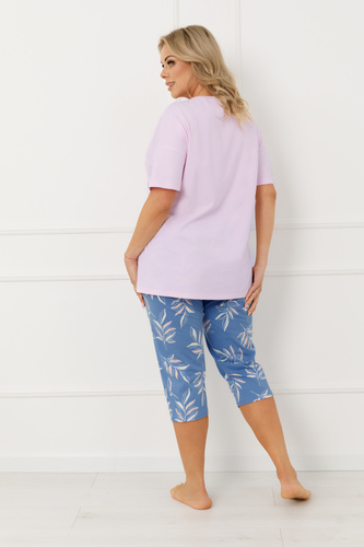 Pijama damă ERULA Italian Fashion bumbac mânecă scurtă pantaloni 3/4