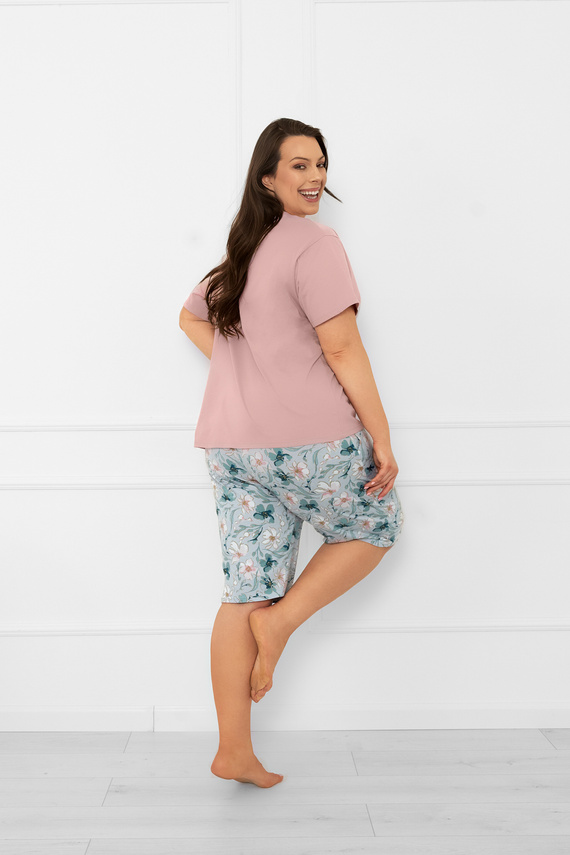 Pijama de damă Perlis - mânecă scurtă, pantaloni scurți, bumbac Italian Fashion  