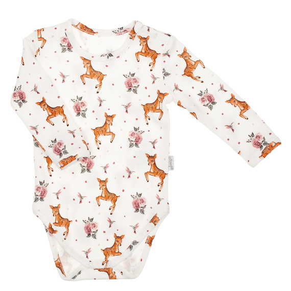 216095 Body pentru bebeluși Lala – Nicol, bumbac, mâneci lungi, bej