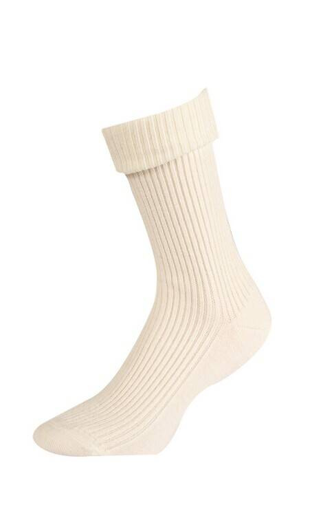 U84.139 Șosete de lână în dungi Wola pentru damă - alb