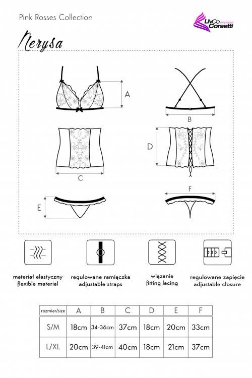 Nerysa LC 90427 Pink Rosses Collection Komplet damski LivCo Corsetti Fashion  