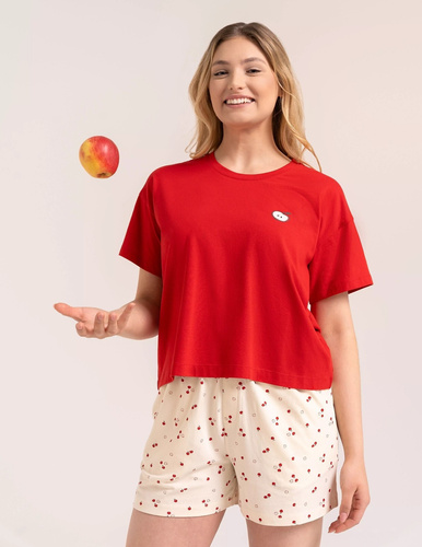 Pijamale damă Moraj PDD2800-007 din bumbac, mânecă scurtă, pantaloni scurți