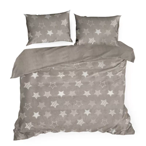 Lenjerie de pat din velur Flano 4 stele Eurofirany bej