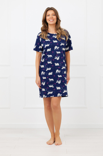 Cămașă de noapte Mimi Italian Fashion 100% bumbac – damă, mânecă scurtă