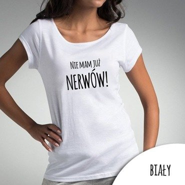 Bluzka damska "Nie mam już nerwów" Moocha biały