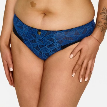 2602 Chiloți Lupoline - albastru clasic cu elastic negru, dantelă